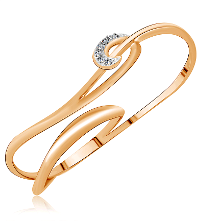 Кольцо из красного золота с фианитом