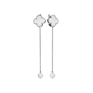 Серьги с английским замком из серебра с керамикой