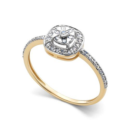 Кольцо из желтого золота с бриллиантами