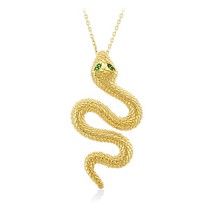 Колье из желтого золота с фианитом