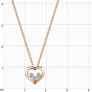 Колье из красного золота с фианитом