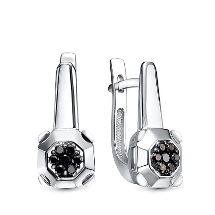 Серьги из белого золота с бриллиантами