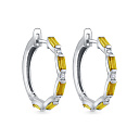 Серьги с английским замком из белого золота с бриллиантами