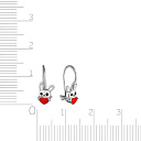 Серьги детские из серебра с эмалью