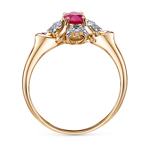 Кольцо из красного золота с рубином