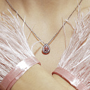 Колье из белого золота с бриллиантами, морганитом, плетение якорное