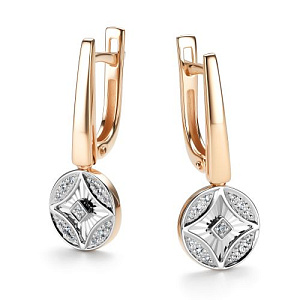 Серьги с английским замком из красного золота