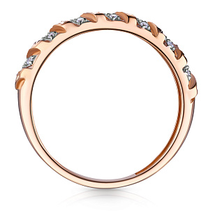 Кольцо из красного золота с фианитом