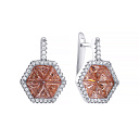 Серьги с английским замком из серебра с фианитом