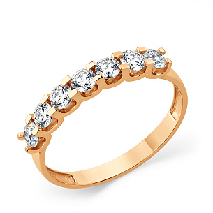 Кольцо из красного золота с бриллиантом