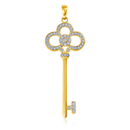 Подвеска "Ключ" из желтого золота с бриллиантами