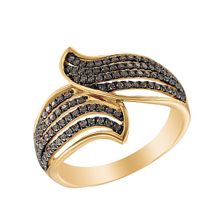 Кольцо из желтого золота с бриллиантом