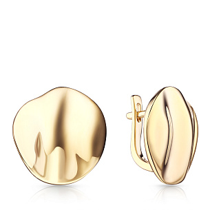 Серьги с английским замком из серебра с позолотой