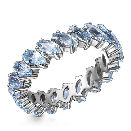 Кольцо из белого золота с топазом