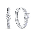 Серьги с английским замком из серебра с фианитами