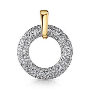 Подвеска из желтого золота с фианитом