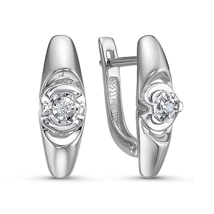 Серьги из белого золота с бриллиантами