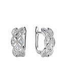 Серьги с английским замком из белого золота с бриллиантами