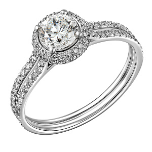 Кольцо из белого золота с бриллиантами