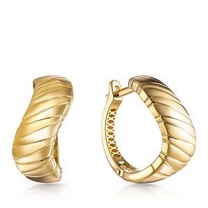 Серьги с английским замком из желтого золота