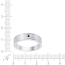 Кольцо обручальное из белого золота с бриллиантом