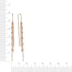 Продевки из красного золота, плетение якорное