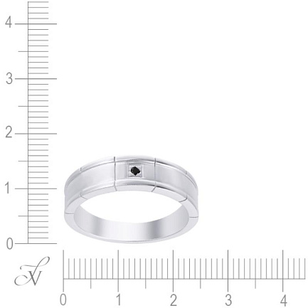 Кольцо обручальное из белого золота с бриллиантом