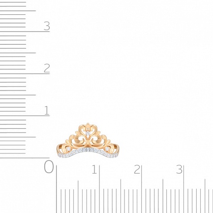 Кольцо из красного золота с фианитом