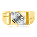 Кольцо из желтого золота с фианитом