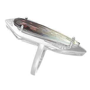 Кольцо из серебра с ситал, кубическим