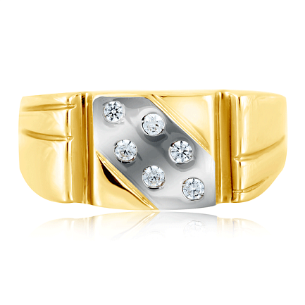 Кольцо из желтого золота с фианитом