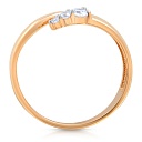 Кольцо из красного золота с фианитом