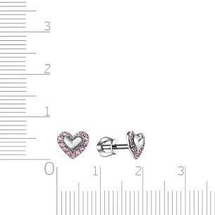 Пусеты из серебра с корундом