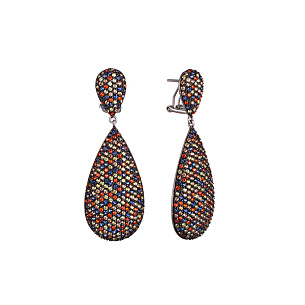 Серьги из серебра с фианитом