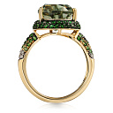 Кольцо из желтого золота с бриллиантами, цаворитами