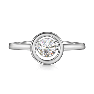 Кольцо из белого золота с бриллиантом