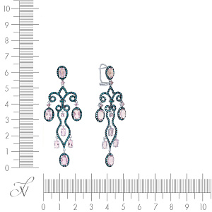 Серьги из белого золота с аметистами