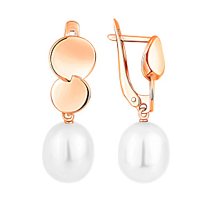 Серьги с английским замком из красного золота