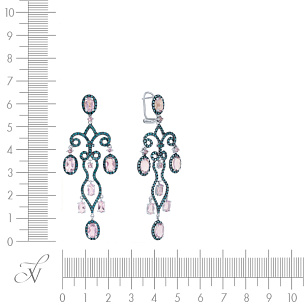Серьги из белого золота с аметистом