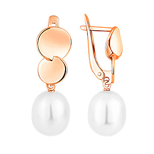 Серьги с английским замком из красного золота