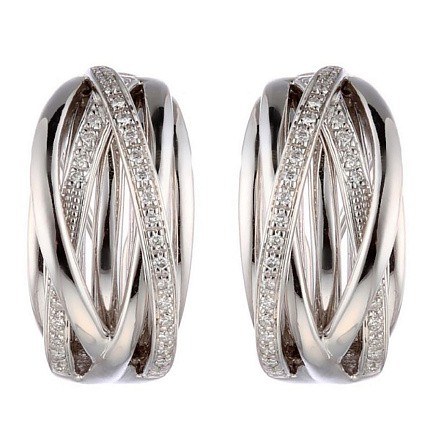 Серьги из белого золота с бриллиантами