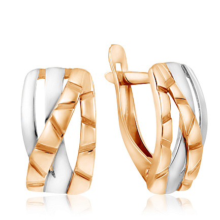 Серьги с английским замком из красного золота