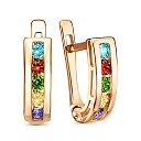 Серьги с английским замком из серебра с фианитами