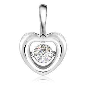 Подвеска из белого золота с бриллиантом