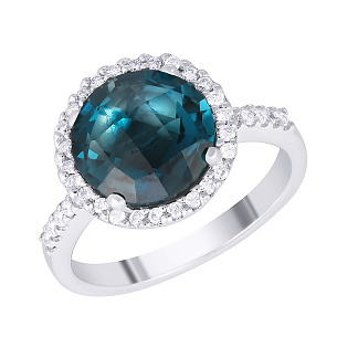 Кольцо из белого золота с топазом