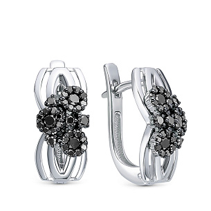 Серьги из белого золота с бриллиантом