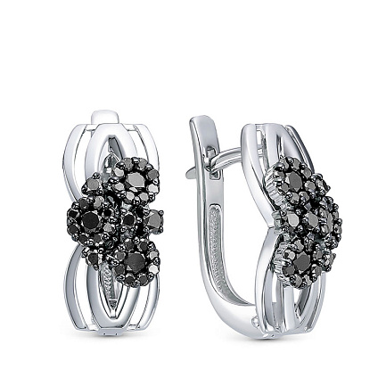 Серьги из белого золота с бриллиантами