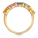 Кольцо из красного золота с бриллиантами, сапфиром