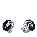 Серьги из белого золота с бриллиантами, ониксами