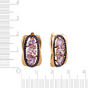 Серьги с английским замком из красного золота с аметистом